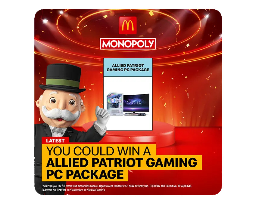 Allied, Official 2024 Prize Partner of The Monopoly Game at Macca's®!